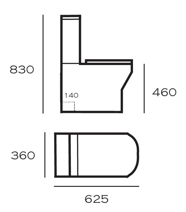 VRB Fusion Close Coupled Round Rimless Toilet