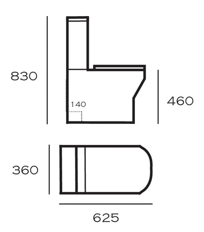 VRB Fusion Close Coupled Round Rimless Toilet