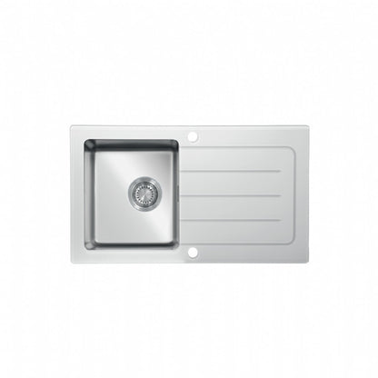 UKinox GS 860.500W White Glass Inset 1 bowl Reversible kitchen sink
