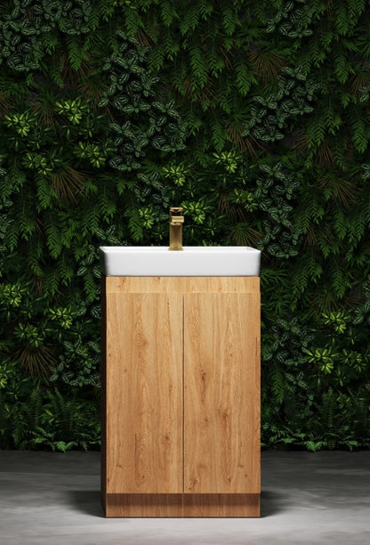100% WaterProof VRB Haven Honeywood PVC 600mm Rigid Floor Standing Vanity Unit WG600FS_HW