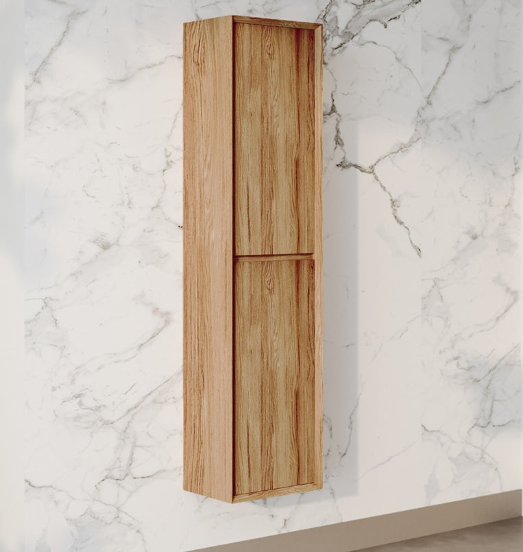 Haven Honeywood PVC 300mm Rigid Wall Hung Column Cabinet Woodgrain Style WG300CC_HW