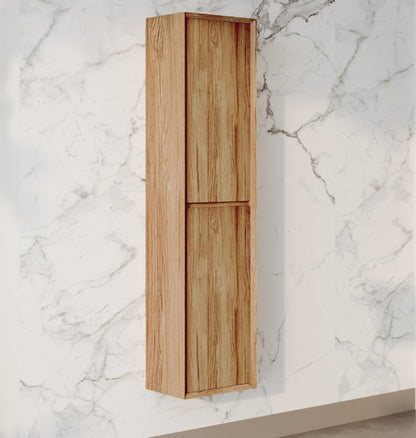 Haven Honeywood PVC 300mm Rigid Wall Hung Column Cabinet Woodgrain Style WG300CC_HW