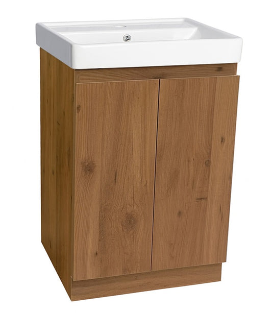100% WaterProof VRB Haven Honeywood PVC 500mm Rigid Floor Standing Vanity Unit WG500FS_HW
