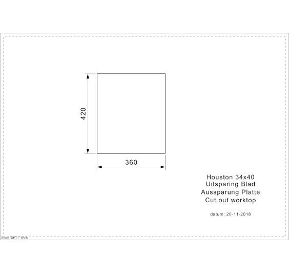 Reginox Houston 34x40 Inset/Undermount 1 bowl SS Kitchen Sink