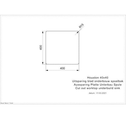 Reginox Houston 40x40 Inset/Undermount 1 bowl SS Kitchen Sink