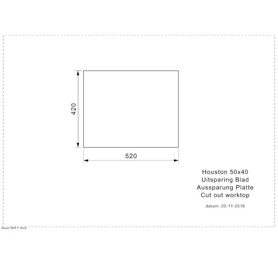 Reginox Houston 50x40 Inset/Undermount 1 bowl SS Kitchen Sink