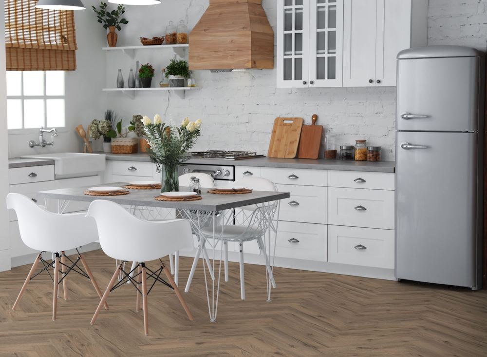 LVT Flooring Lignum Core Mocha Oak Herringbone - Pack Size: 2.23m²