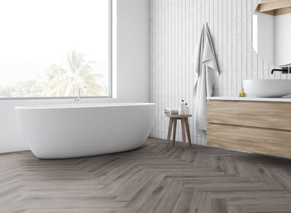 LVT Flooring Lignum Core Rustic Grey Oak Herringbone - Pack Size: 2.23m²