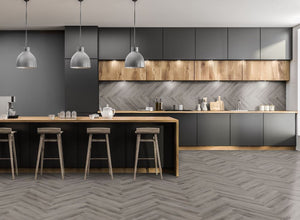 Lignum Core Rustic Grey Oak Herringbone - Pack Size:2.23m²