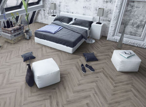Lignum Core Rustic Grey Oak Herringbone - Pack Size:2.23m²