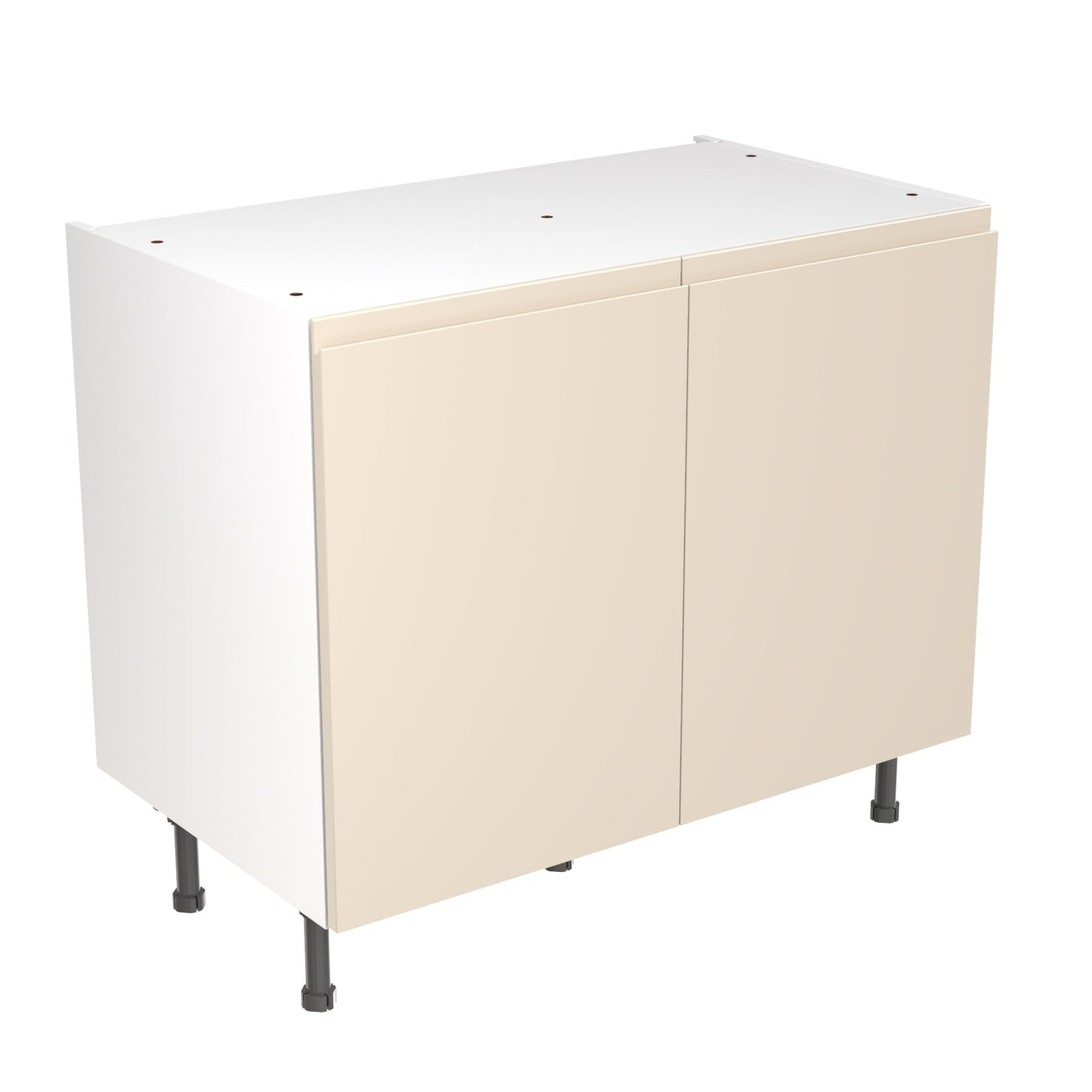 J-Pull Super Gloss Cashmere Base Kitchen Cabinets with UNICLIC Technology, Flat packed