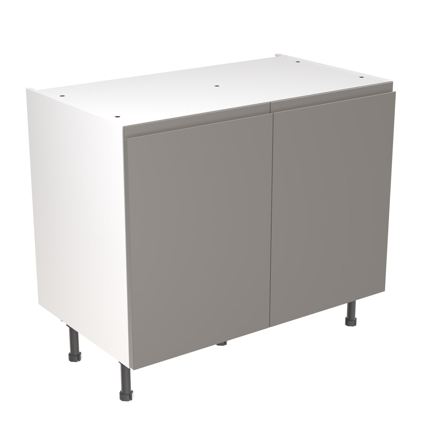 J-Pull UltraMatt Dust Grey Base Kitchen Cabinets with UNICLIC Technology, Flat packed