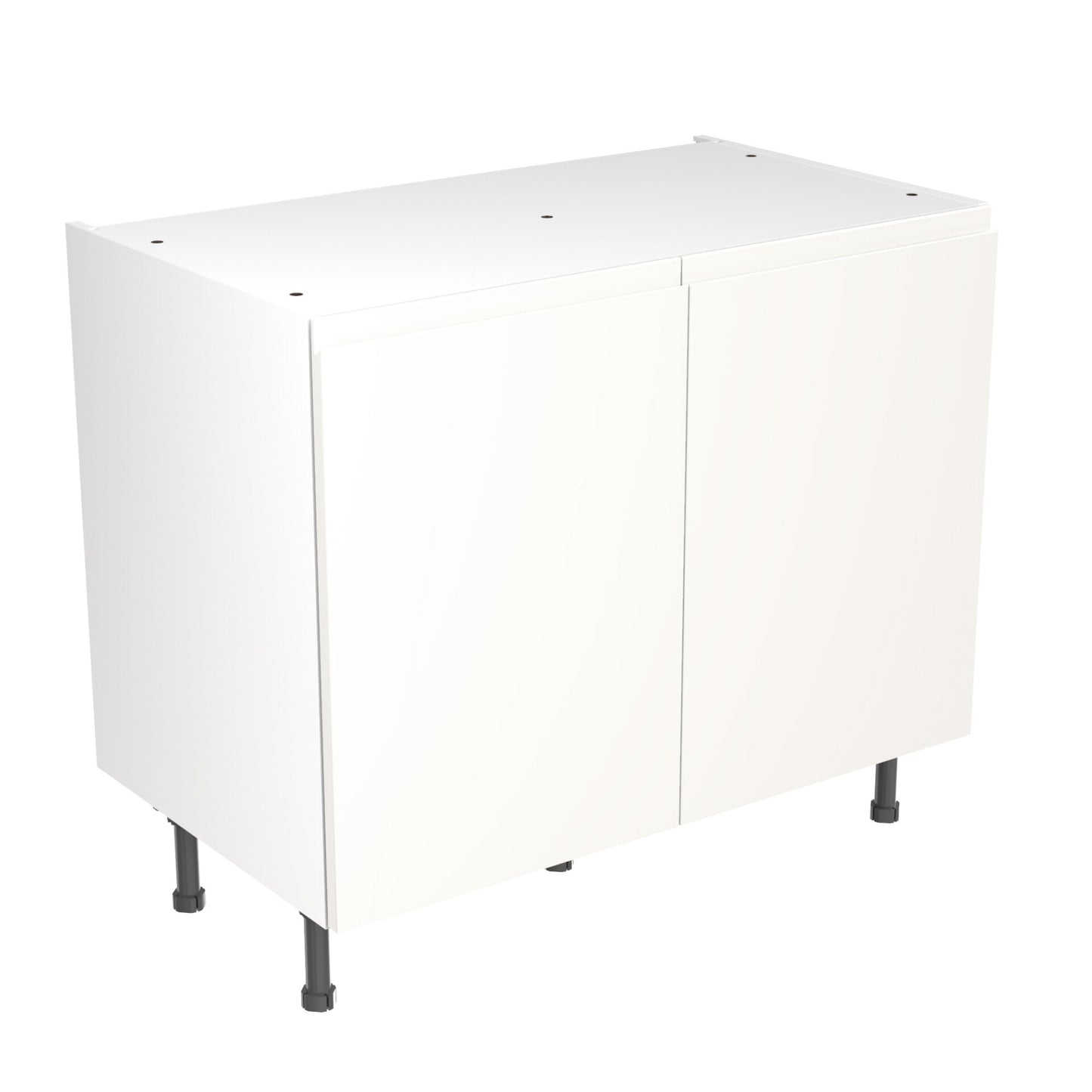 J-Pull Super Gloss White Base Kitchen Cabinets with UNICLIC Technology, Flat packed