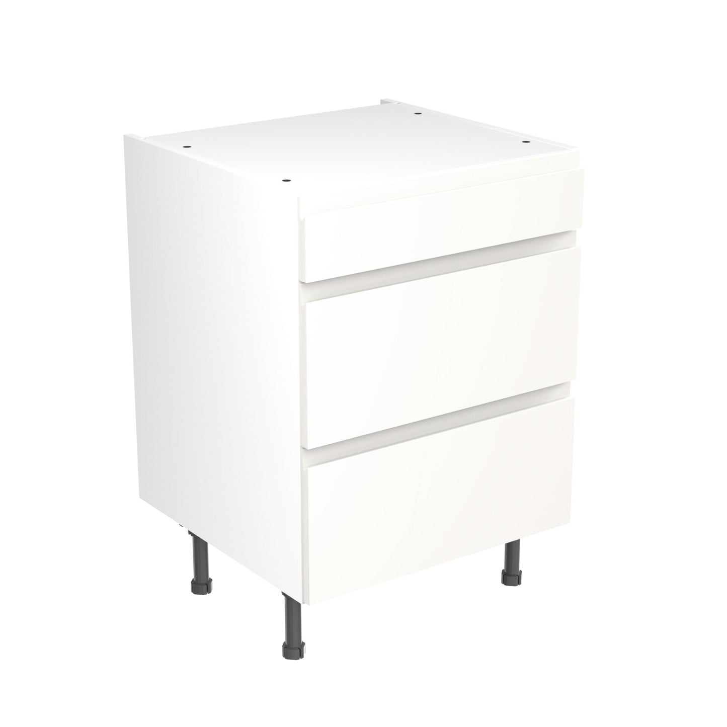 J-Pull UltraMatt White Base Kitchen Cabinets with UNICLIC Technology, Flat packed