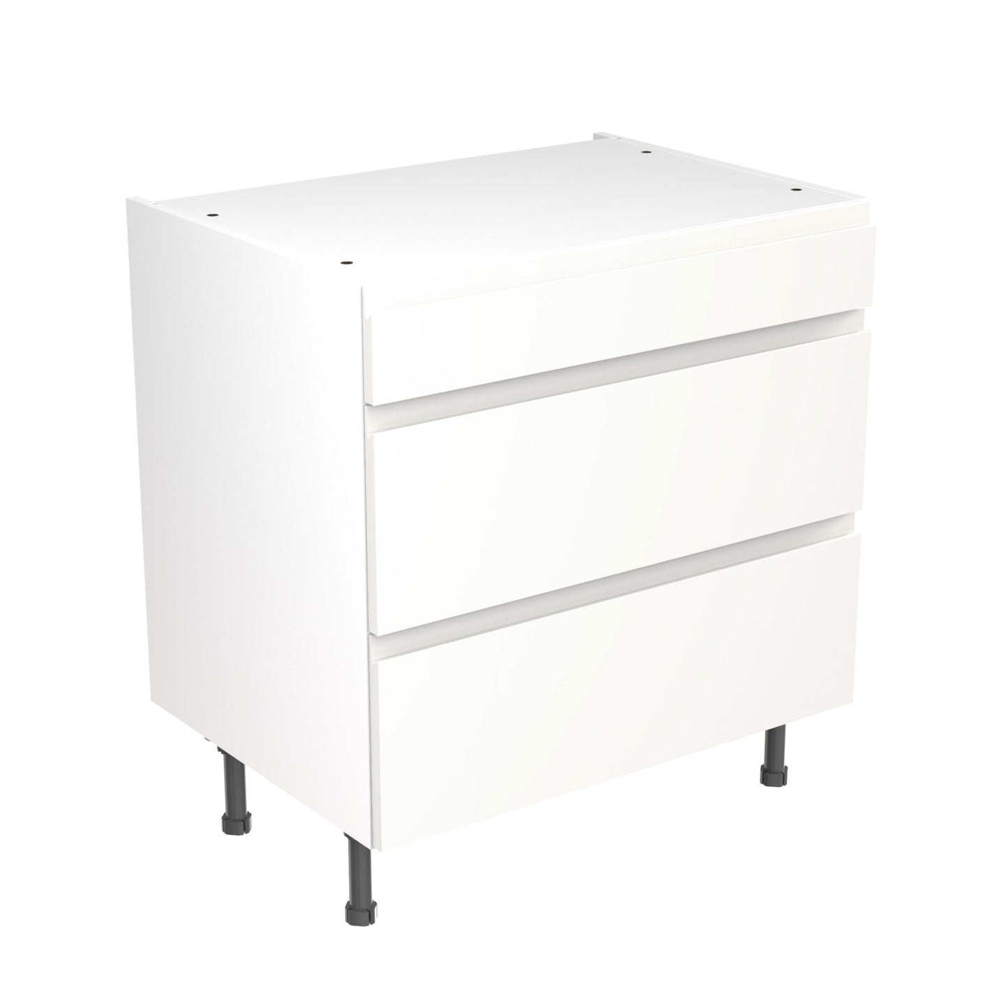 J-Pull UltraMatt White Base Kitchen Cabinets with UNICLIC Technology, Flat packed