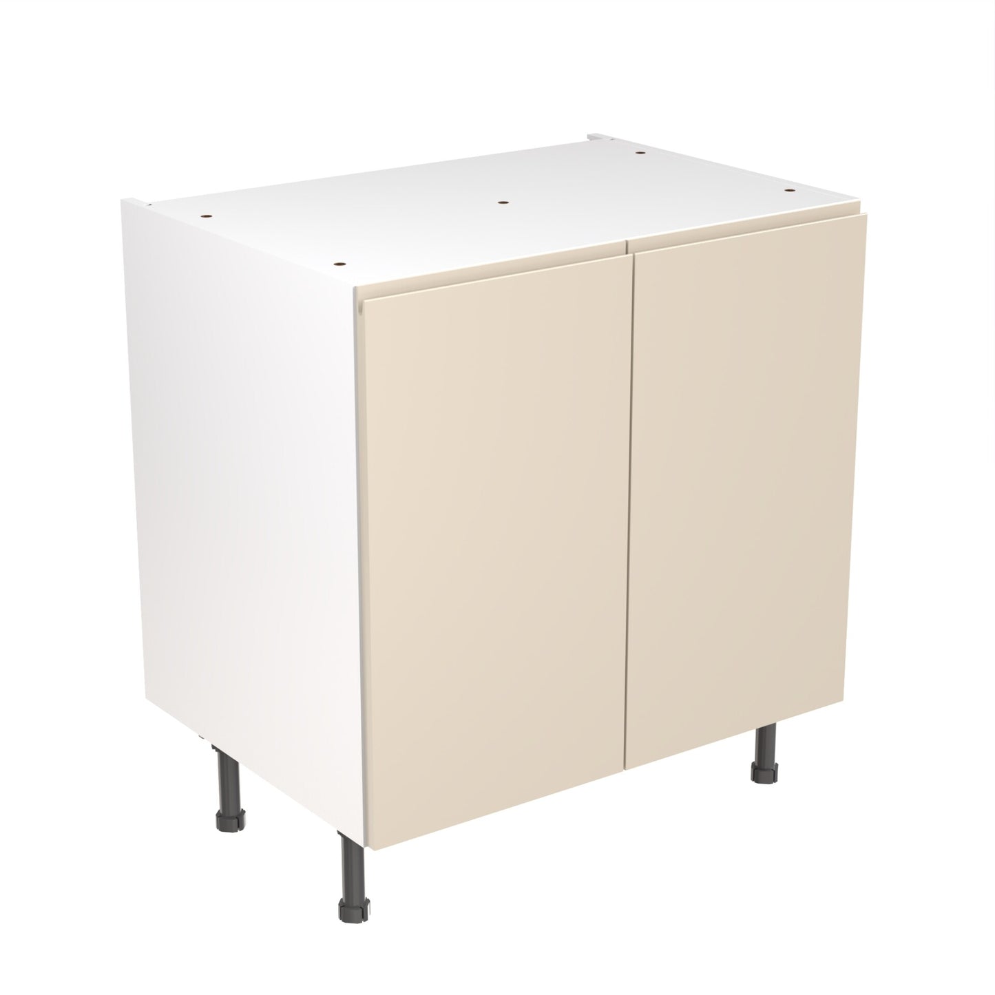 J-Pull Super Gloss Cashmere Base Kitchen Cabinets with UNICLIC Technology, Flat packed