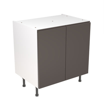 J-Pull Super Gloss Graphite Base Kitchen Cabinets with UNICLIC Technology, Flat packed