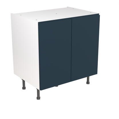 J-Pull UltraMatt Indigo Base Kitchen Cabinets with UNICLIC Technology, Flat packed