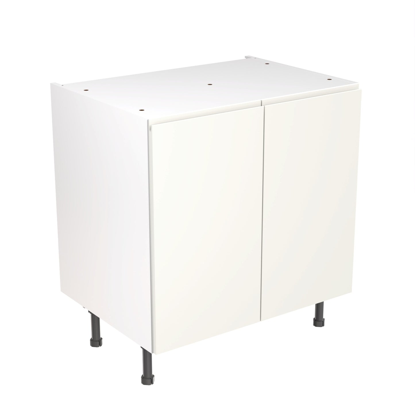 J-Pull Super Gloss White Base Kitchen Cabinets with UNICLIC Technology, Flat packed