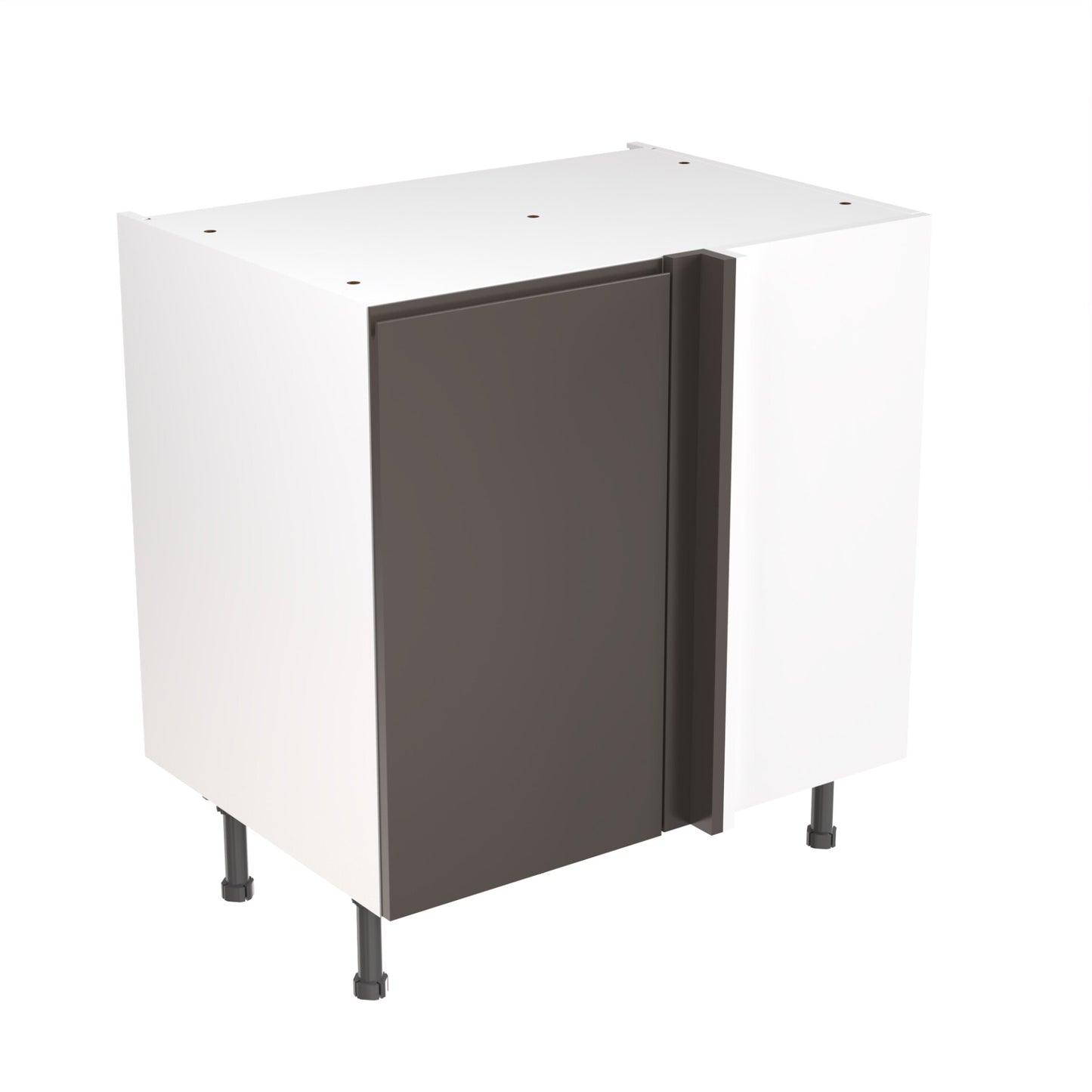 J-Pull Super Gloss Graphite Base Kitchen Cabinets with UNICLIC Technology, Flat packed