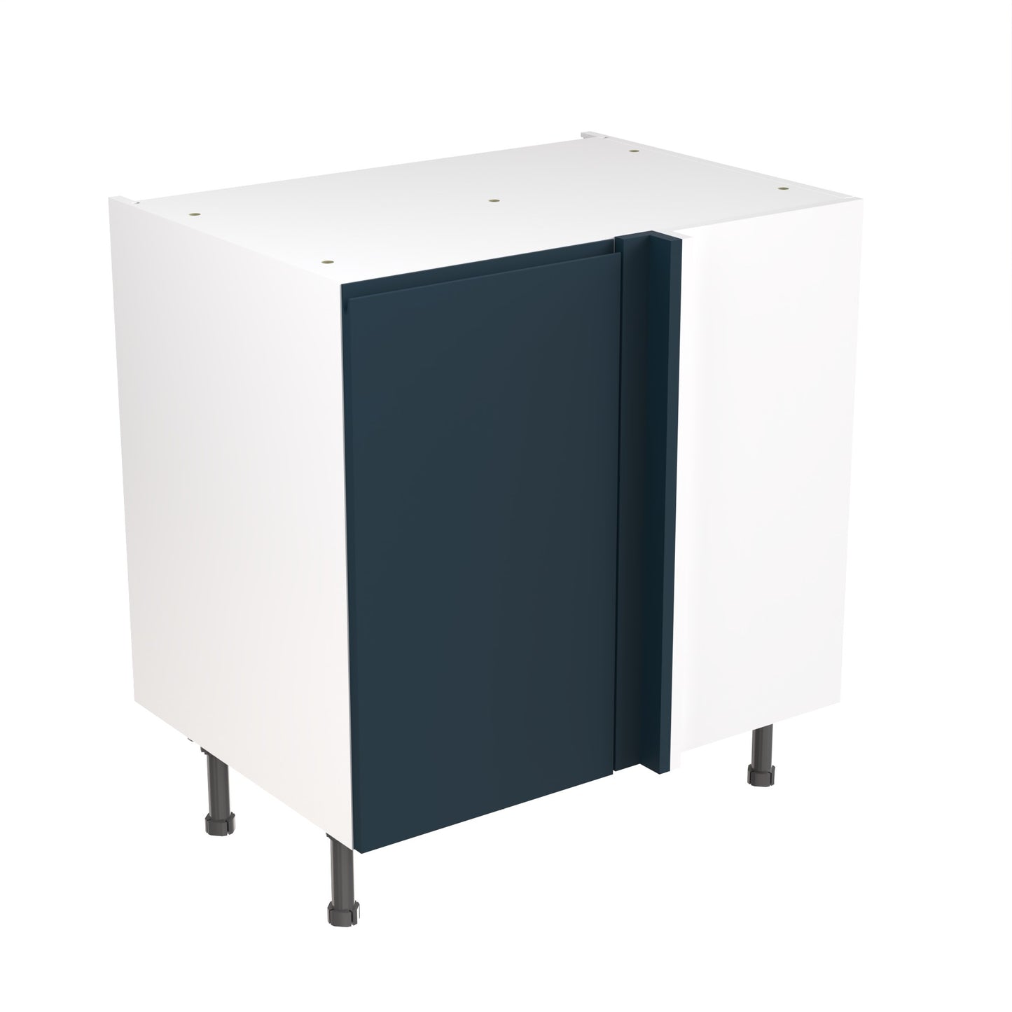 J-Pull UltraMatt Indigo Base Kitchen Cabinets with UNICLIC Technology, Flat packed