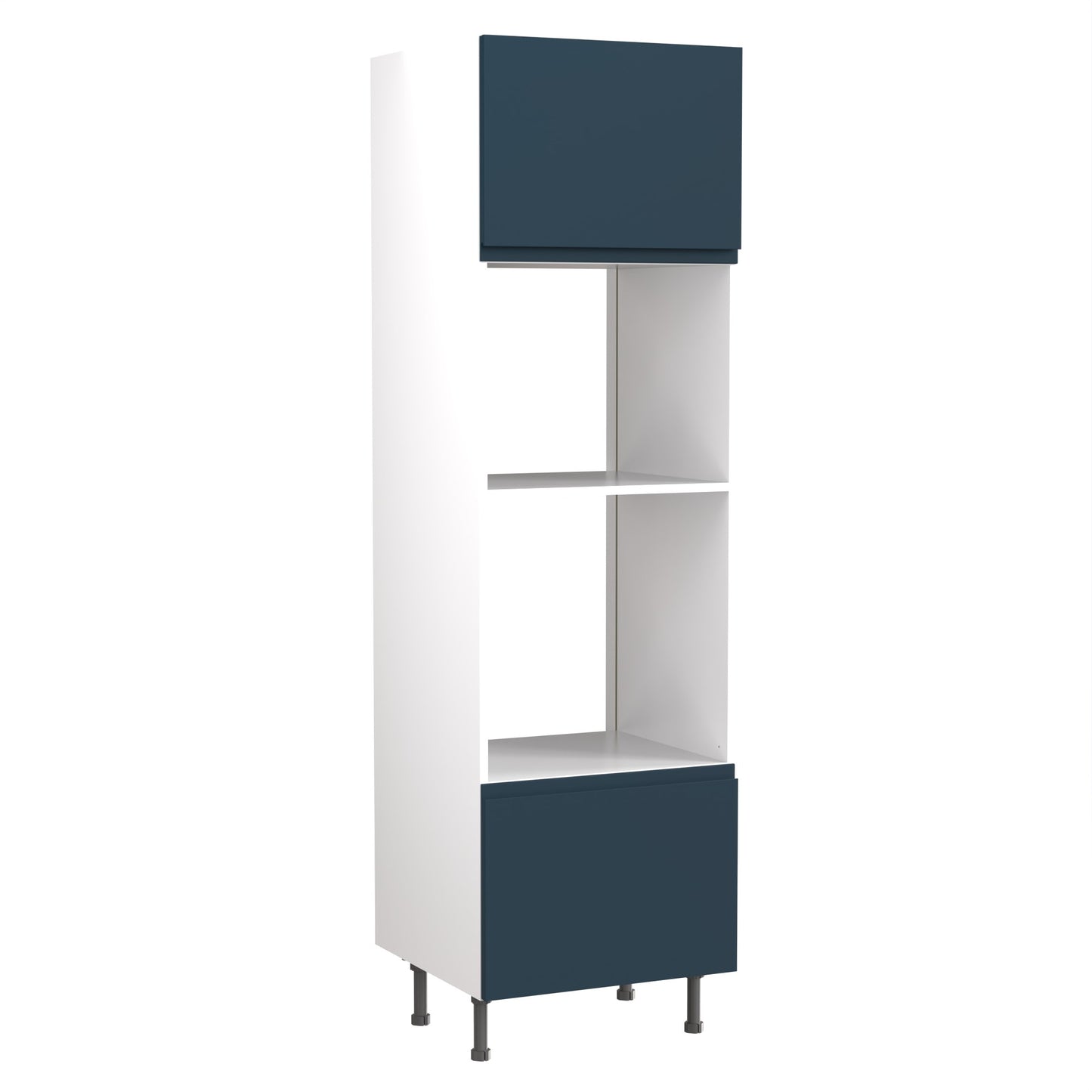 J-Pull UltraMatt Indigo Base Kitchen Cabinets with UNICLIC Technology, Flat packed