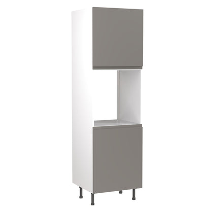 J-Pull Super Gloss Dust Grey Base Kitchen Cabinets with UNICLIC Technology, Flat packed