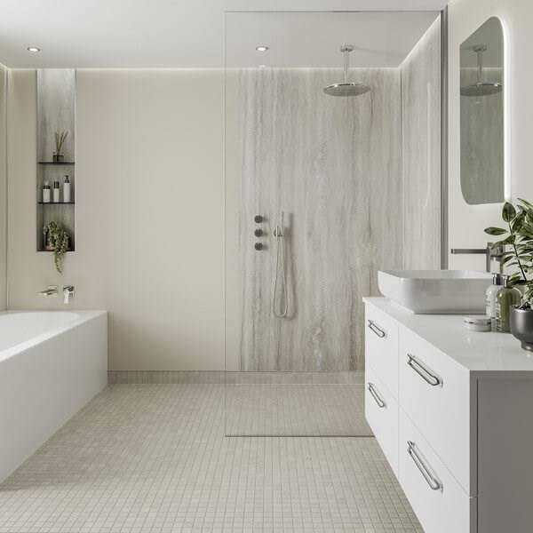 Multipanel Contemporary Collection Jupiter Silver Shower Panels 5031