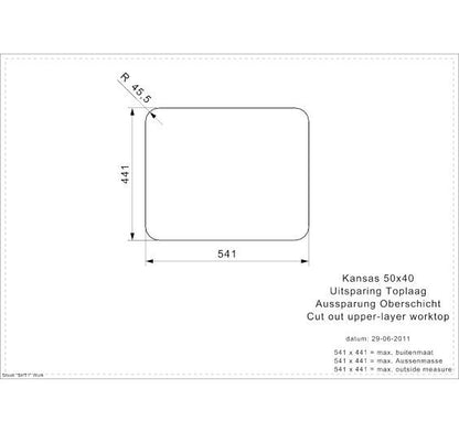 Reginox Kansas 50x40 L Inset/Undermount Extra deep bowl SS Kitchen Sink