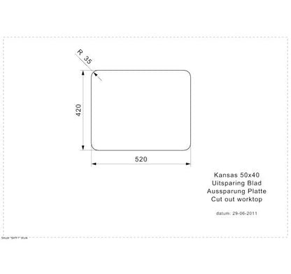 Reginox Kansas 50x40 L Inset/Undermount Extra deep bowl SS Kitchen Sink