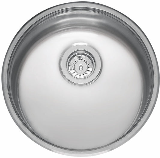 Reginox L18390KGHNOF  round bowl inset/Undermount SS kitchen sink 440mm, No Overflow