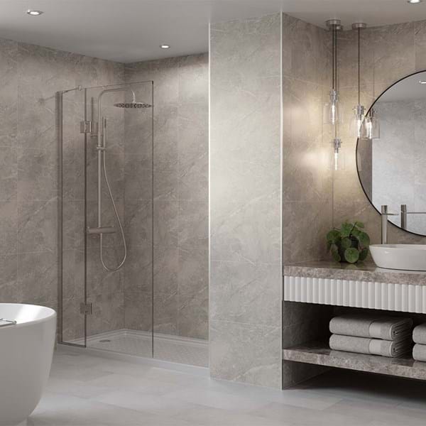 Multipanel Large Tile Collection Valmasino Marble Shower Panels 598x2400 MT074