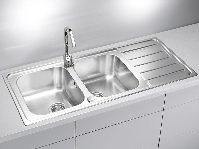 Alveus, Line 100, Stainless Steel, 2 bowl, Inset, 1160x500x150mm (1149124N)