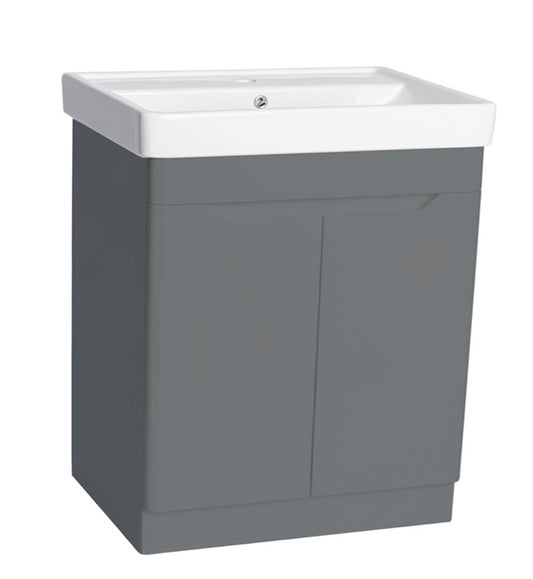 100% WaterProof VRB Lustra Dark Grey 500/600/700/800mm Rigid, PVC Floor Vanity Unit