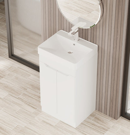 100% WaterProof VRB Lustra Gloss White 500/600/700/800mm Rigid, PVC Floor Vanity Unit