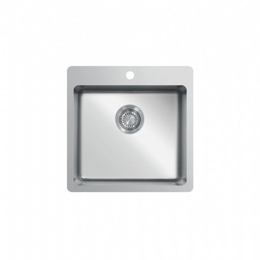 UKinox Micro 1 Bowl  Polished Stainless Steel Inset kitchen sink 504x504mm