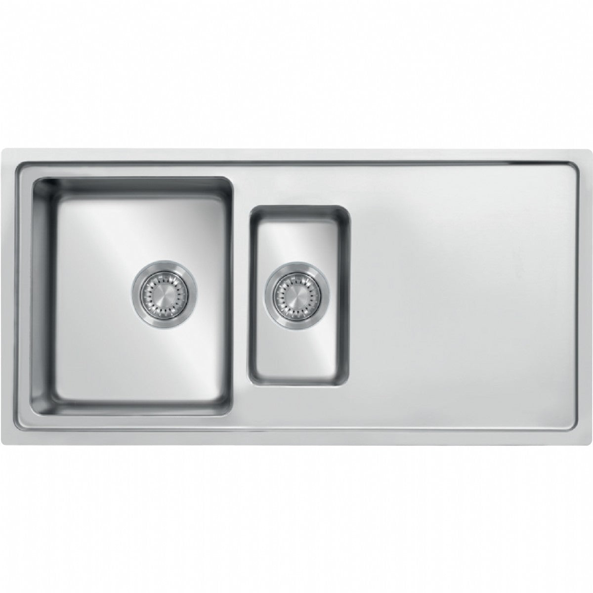 UKinox MF 1000.500.15 Polished 1.5 Bowl Stainless Steel Inset kitchen sink