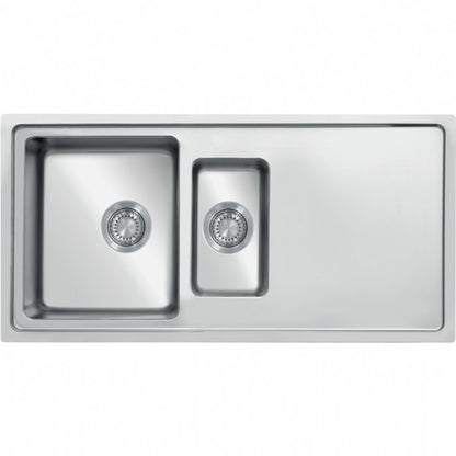 UKinox MF 1000.500.15 Polished 1.5 Bowl Stainless Steel Inset kitchen sink