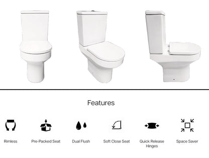 VRB Micron Close Coupled Ultra Short Projection Round Rimless Toilet 1007R_HD