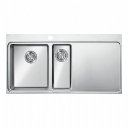 UKinox MM 1000.510.15 Polished 1.5 Bowl Stainless Steel Inset kitchen sink