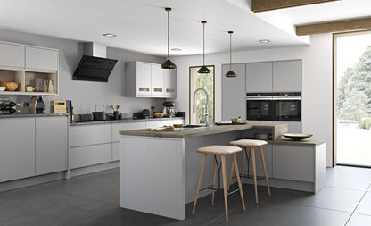 Strada MATTE LIGHT GREY J-Pull kitchen cupboard door fronts, end panels and accessories