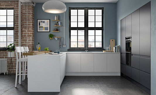 Strada MATTE WHITE J-Pull kitchen cupboard door fronts, end panels and accessories
