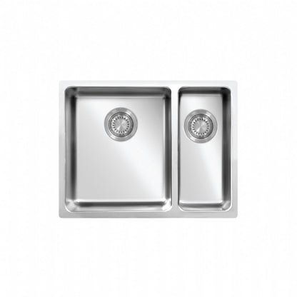 UKinox MU 340 70 30 Polished 1.5 Bowl Stainless Steel Undermount/Inset kitchen sink 570x440