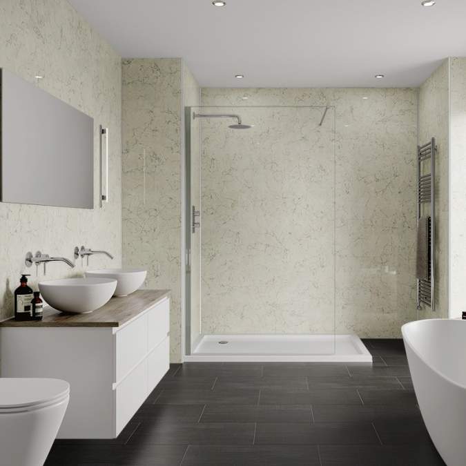 Multipanel Classic Collection Grey Marble Shower Panels M139