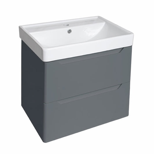 100% WaterProof VRB Nexus Dark Grey 500/600/700/800mm Rigid PVC Wall Hung Vanity Unit