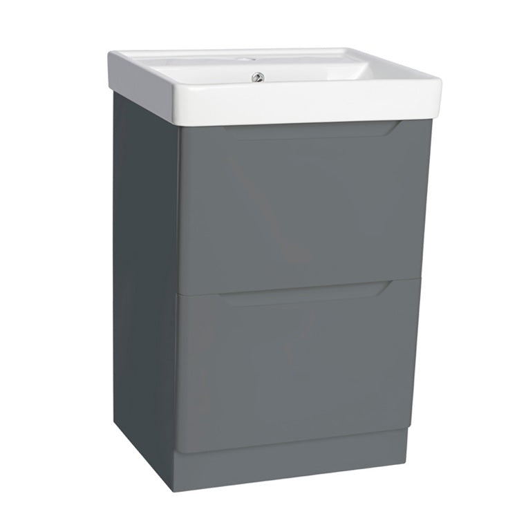 100% WaterProof VRB Nexus Dark Grey 500/600/700/800mm Rigid PVC Floor Standing Vanity Unit