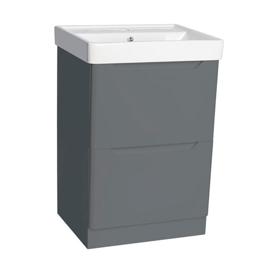 100% WaterProof VRB Nexus Dark Grey 500/600/700/800mm Rigid PVC Floor Standing Vanity Unit