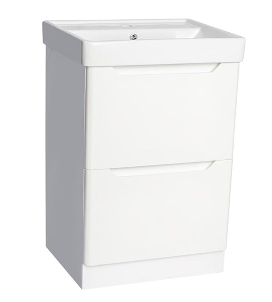 100% WaterProof VRB Nexus Gloss White 500/600/700/800mm Rigid PVC Floor Standing Vanity Unit