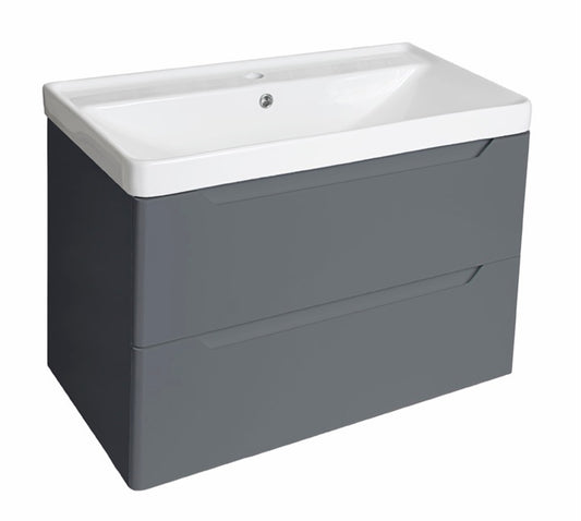 100% WaterProof VRB Nexus Dark Grey 500/600/700/800mm Rigid PVC Wall Hung Vanity Unit
