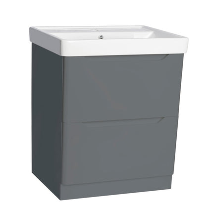 100% WaterProof VRB Nexus Dark Grey 500/600/700/800mm Rigid PVC Floor Standing Vanity Unit